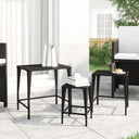 vidaXL Garden Table Set 3 Pieces Poly Rattan Black