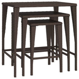 vidaXL Garden Table Set 3 Pieces Poly Rattan Black