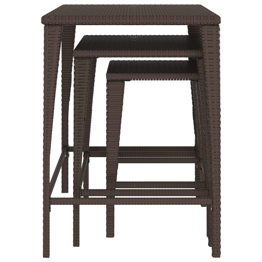 vidaXL Garden Table Set 3 Pieces Poly Rattan Black