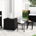 vidaXL Garden Side Tables 3 pcs poly rattan black