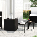 vidaXL Garden Side Tables 3 pcs poly rattan black