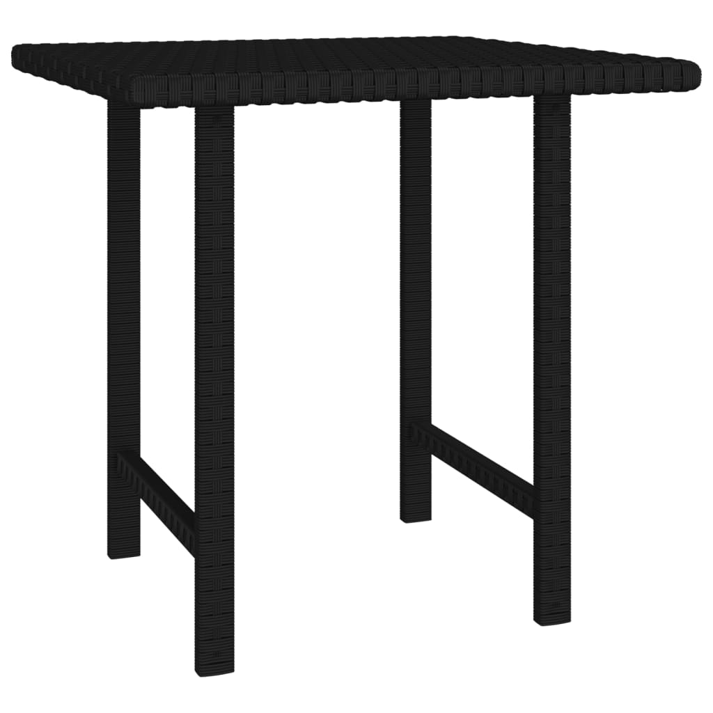 vidaXL Garden Side Tables 3 pcs poly rattan black