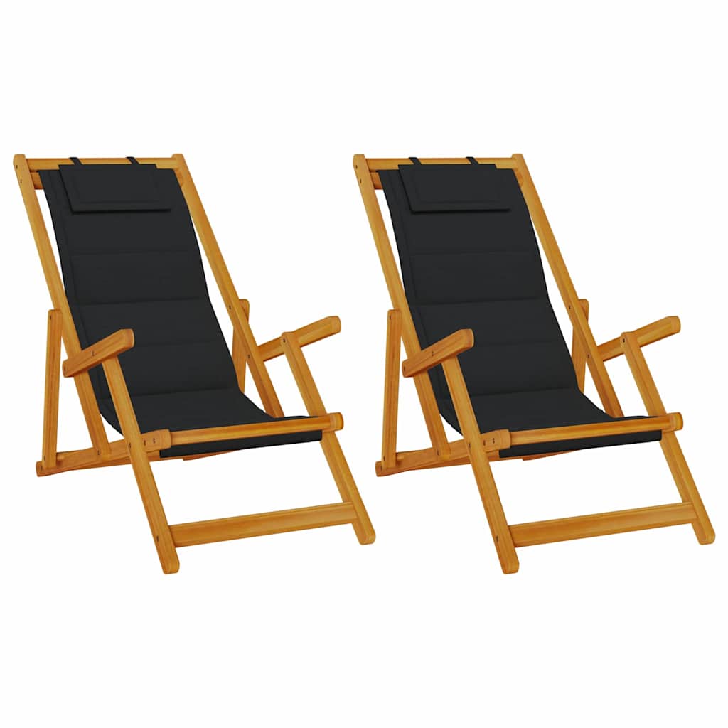 vidaXL Zonstoel 2 pcs Bruin 61.5 x 123 x 82cm Massief acaciahout