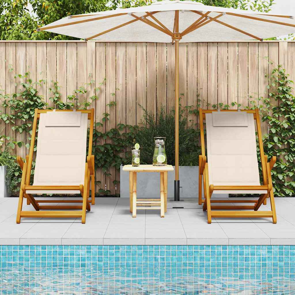 vidaXL Zonstoel 2 pcs Bruin 61.5 x 123 x 82cm Massief acaciahout