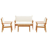 vidaXL Tuinbank Set 4 pcs Bruin 120 x 65,5 x 79 cm Massief Acacia Hout