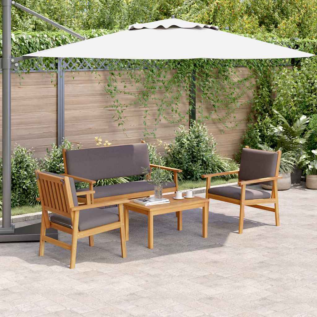 vidaXL Tuinbank Set 4 pcs Bruin 120 x 65,5 x 79 cm Massief Acacia Hout