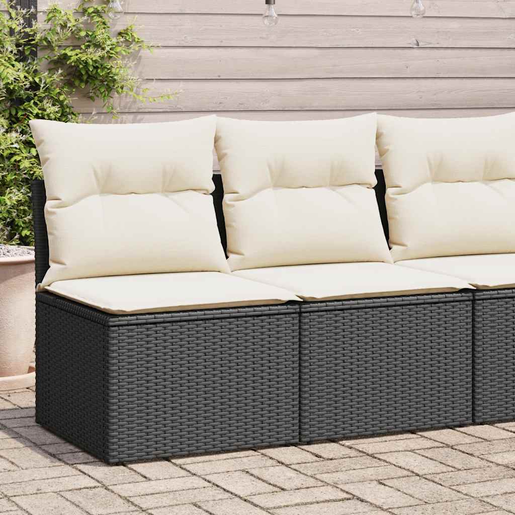 vidaXL 2-Piece Lounge Set with Cushions Poly Rattan Acacia Black
