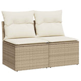 vidaXL 2-Piece Lounge Set with Cushions Poly Rattan Acacia Black