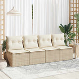 vidaXL 2-Piece Lounge Set with Cushions Poly Rattan Acacia Black