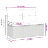 vidaXL 2-Piece Lounge Set with Cushions Poly Rattan Acacia Black