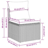 vidaXL 2-Piece Lounge Set with Cushions Poly Rattan Acacia Black