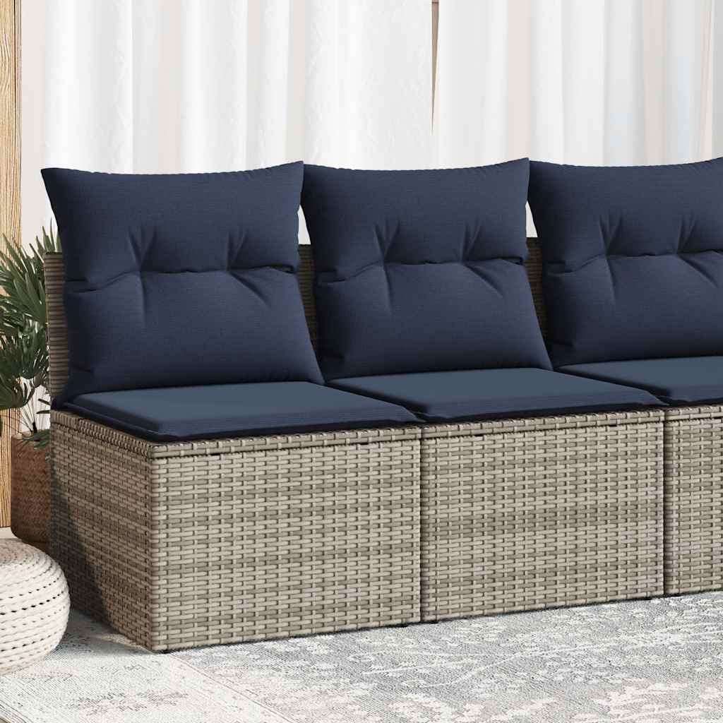 vidaXL 2-delige Loungeset met kussens poly rattan acacia zwart