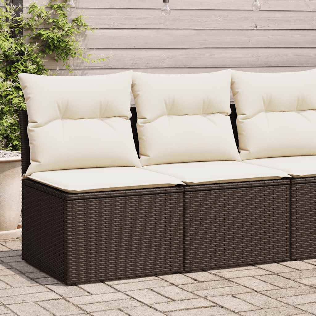 vidaXL 2-Piece Lounge Set with Cushions Poly Rattan Acacia Black