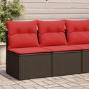vidaXL 2-delige Loungeset met kussens poly rattan acacia zwart
