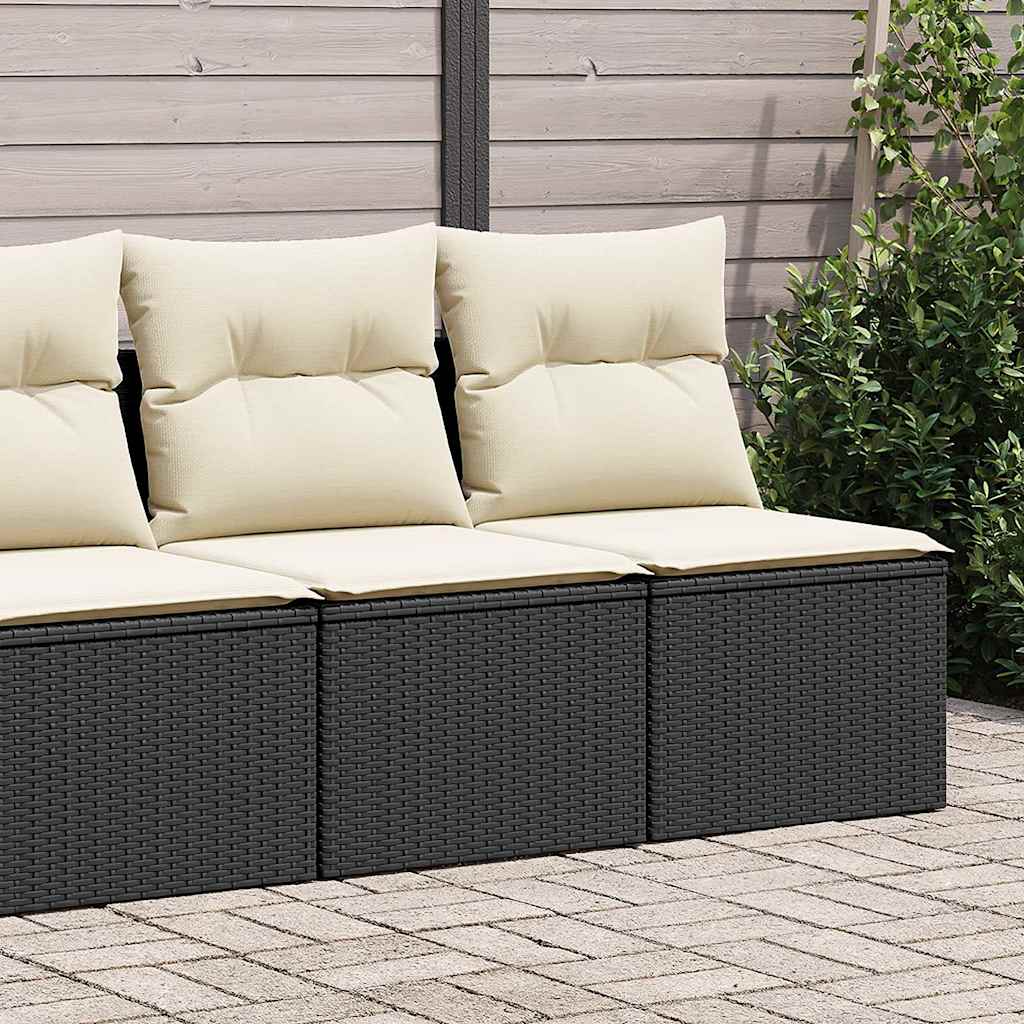 vidaXL 2-Piece Lounge Set with Cushions Poly Rattan Acacia Black