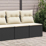 vidaXL 2-Piece Lounge Set with Cushions Poly Rattan Acacia Black