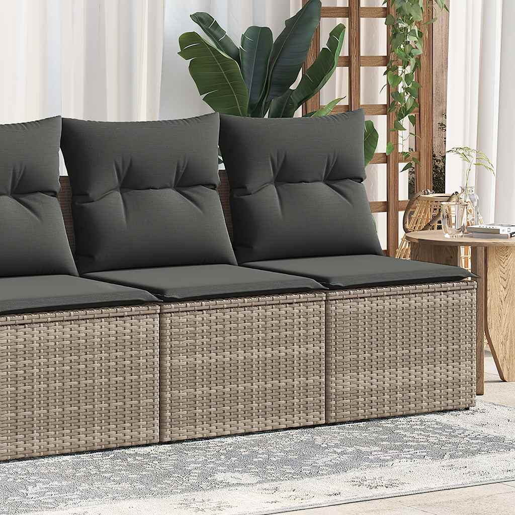 vidaXL 2-Piece Lounge Set with Cushions Poly Rattan Acacia Black