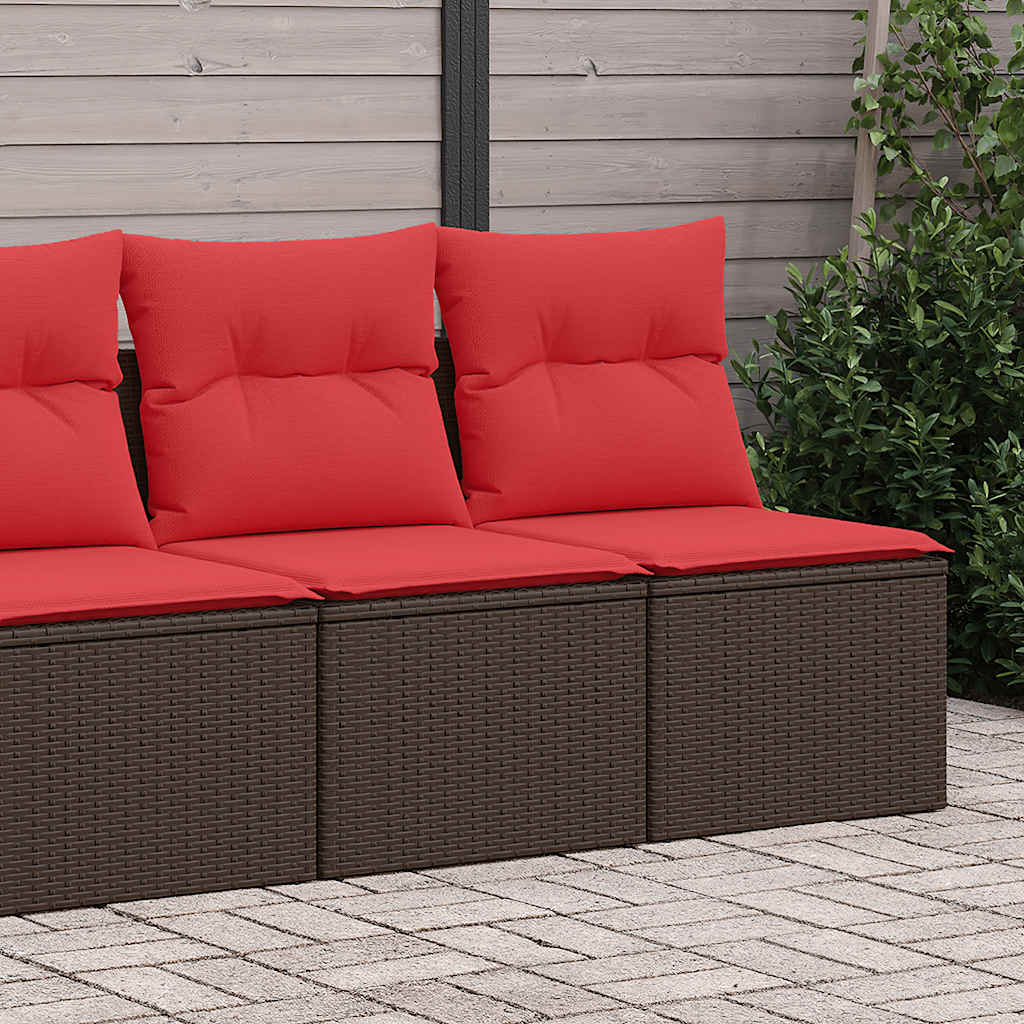 vidaXL 2-delige Loungeset met kussens poly rattan acacia zwart
