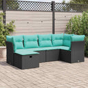 vidaXL 6-piece Lounge Set with Cushions Poly Rattan Black