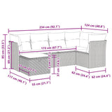 vidaXL 6-piece Lounge Set with Cushions Poly Rattan Black