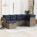 vidaXL 6-piece Lounge Set with Cushions Poly Rattan Black