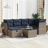 vidaXL 6-piece Lounge Set with Cushions Poly Rattan Black