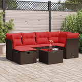 vidaXL 6-piece Lounge Set with Cushions Poly Rattan Black