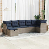 vidaXL 7-piece Lounge Set with cushions poly rattan black