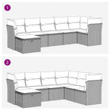 vidaXL 7-piece Lounge Set with cushions poly rattan black