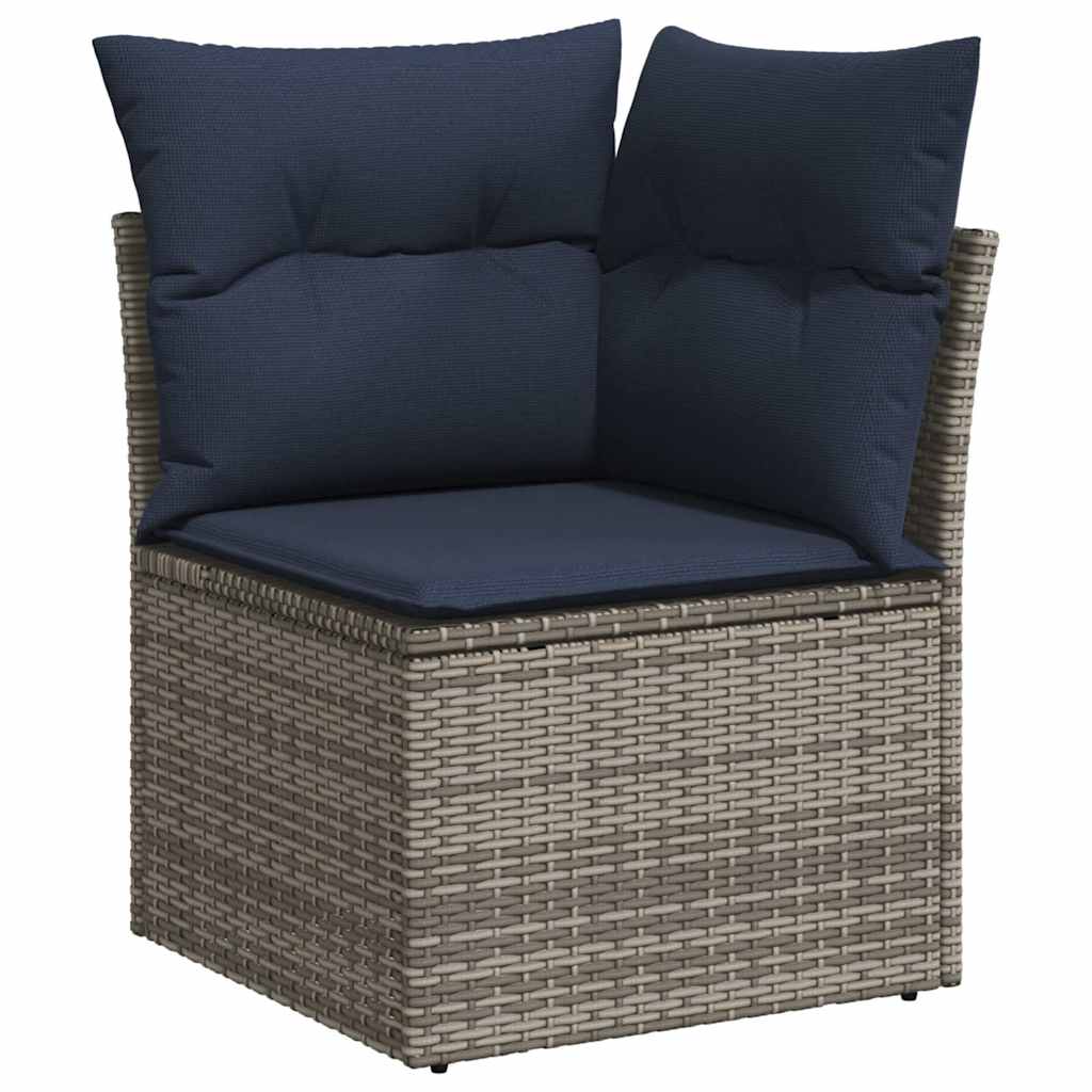vidaXL 6-Piece Lounge Set with Cushions Poly Rattan Black