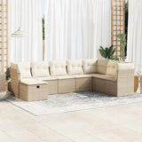 vidaXL 8-delige Loungeset met kussens poly rattan zwart