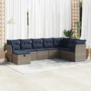 vidaXL 8-Piece Lounge Set with Cushions Poly Rattan Black