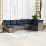 vidaXL 8-Piece Lounge Set with Cushions Poly Rattan Black