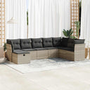 vidaXL 8-delige Loungeset met kussens poly rattan zwart