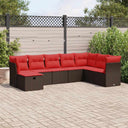 vidaXL 8-Piece Lounge Set with Cushions Poly Rattan Black