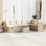 vidaXL 8-delige Loungeset met kussens poly rattan zwart