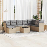 vidaXL 8-delige Loungeset met kussens poly rattan zwart