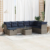 vidaXL 8-Piece Lounge Set with Cushions Poly Rattan Black