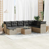 vidaXL 8-delige Loungeset met kussens poly rattan zwart