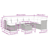 vidaXL 8-Piece Lounge Set with Cushions Poly Rattan Black