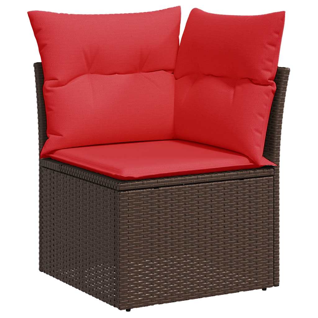 vidaXL 8-Piece Lounge Set with Cushions Poly Rattan Black
