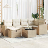 vidaXL 6-delige Loungeset met kussens poly rattan zwart