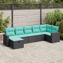 vidaXL 7-delige Loungeset met kussens poly rattan grijs