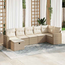 vidaXL 7-delige Loungeset met kussens poly rattan zwart