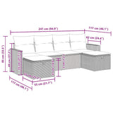 vidaXL 6-delige Loungeset met kussens poly rattan zwart