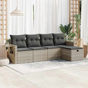vidaXL 5-Piece Lounge Set with Cushions Poly Rattan Black
