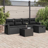 vidaXL 5-Piece Lounge Set with Cushions Poly Rattan Black