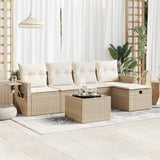 vidaXL 5-Piece Lounge Set with Cushions Poly Rattan Black