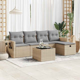 vidaXL 5-Piece Lounge Set with Cushions Poly Rattan Black
