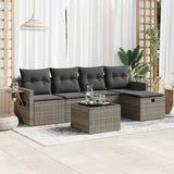 vidaXL 5-Piece Lounge Set with Cushions Poly Rattan Black